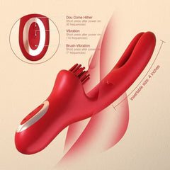 [2026new] Twin Dragon: Realistic Dual Shaft Rabbit Vibrator with DVP Motion & Clit Tapper