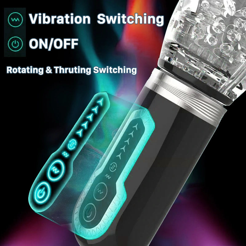 Amber-Double Egg Vibrators 5 Thrusting Rotation 7 Vibrating Oral Sex Handheld Masturbator