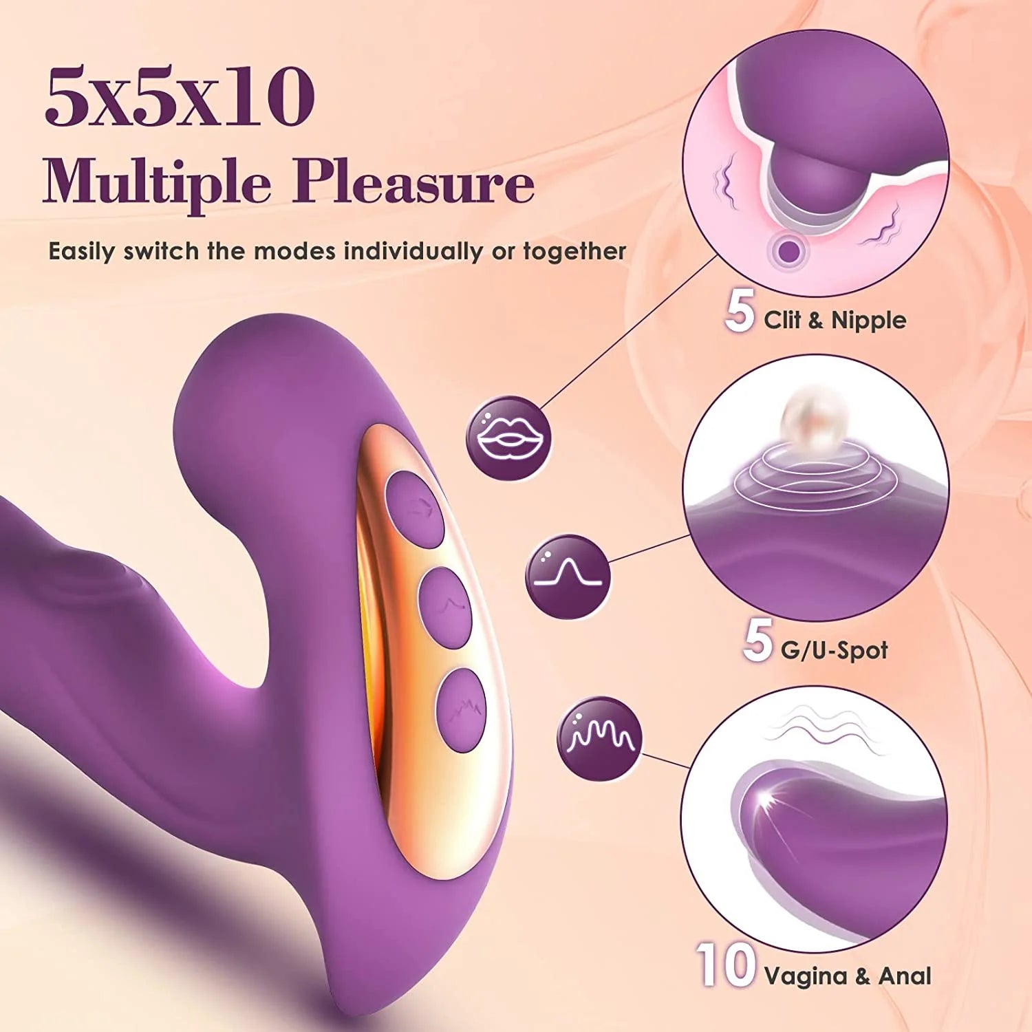 3 in 1 Triple Stimulation Tapping G-spot Vibrator