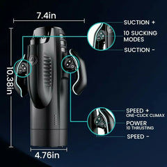 Leten - 10 Vibrating & Sucking Heating Voice Handheld Masturbation Cup