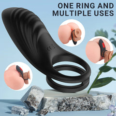 Vibrating Penis Ring Adjustable 9 Vibration Delay Ejaculation & Prolong