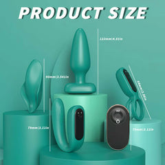 WholeJoy - 9 Vibration Sex Toys 4 Pieces Set for Couple with Remote Control