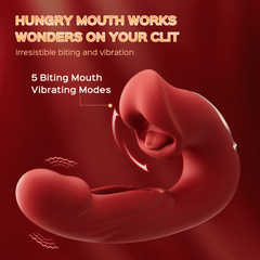 SensaTongue - Clitoral Stimulator with Biting Mouth and Tapping Rabbit Vibrations