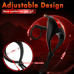 Adjustable Vibrating Rabbit Dual Penis Ring for Couple