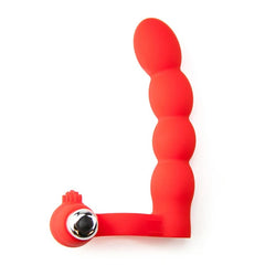 Double penetration ring with clit vibe couple toy