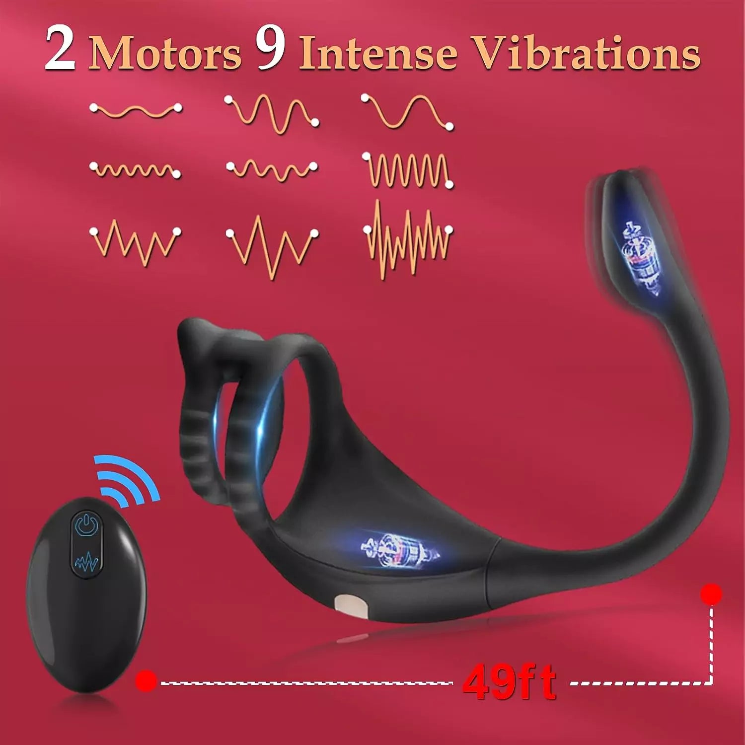 APP Control Upgraded Vibrating Dual Cock Ring with Anal Plug Pumpy Joy APP Control Upgraded Vibrating Dual Cock Ring with Anal Plug Pumpy Joy