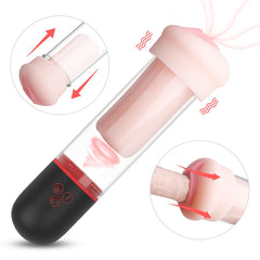 Transparent Penis Enlargement Pump with 9 Vibrating 9 Sucking