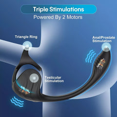 APP Control Spherical Vibrating Anal Plug with Penis Rings