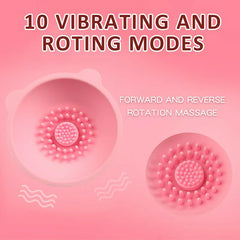 MISS 10 Vibration 360° Rotation 5 Interchnageble Brushes Nipple Toys