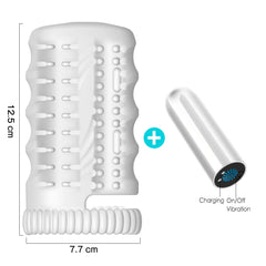 Dual Channel Silicone Vibrating Penis Trainer with Twin Tunnel Openings