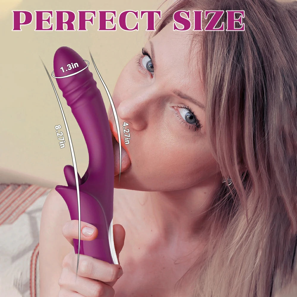 Dual Stimulation Rabbit Vibrator Thursting-Vibrating-Heating Pumpy Joy Dual Stimulation Rabbit Vibrator Thursting-Vibrating-Heating Pumpy Joy