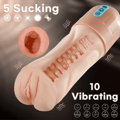 Beate - 5 Sucking & 10 Vibrating Vagina Masturbation Cup