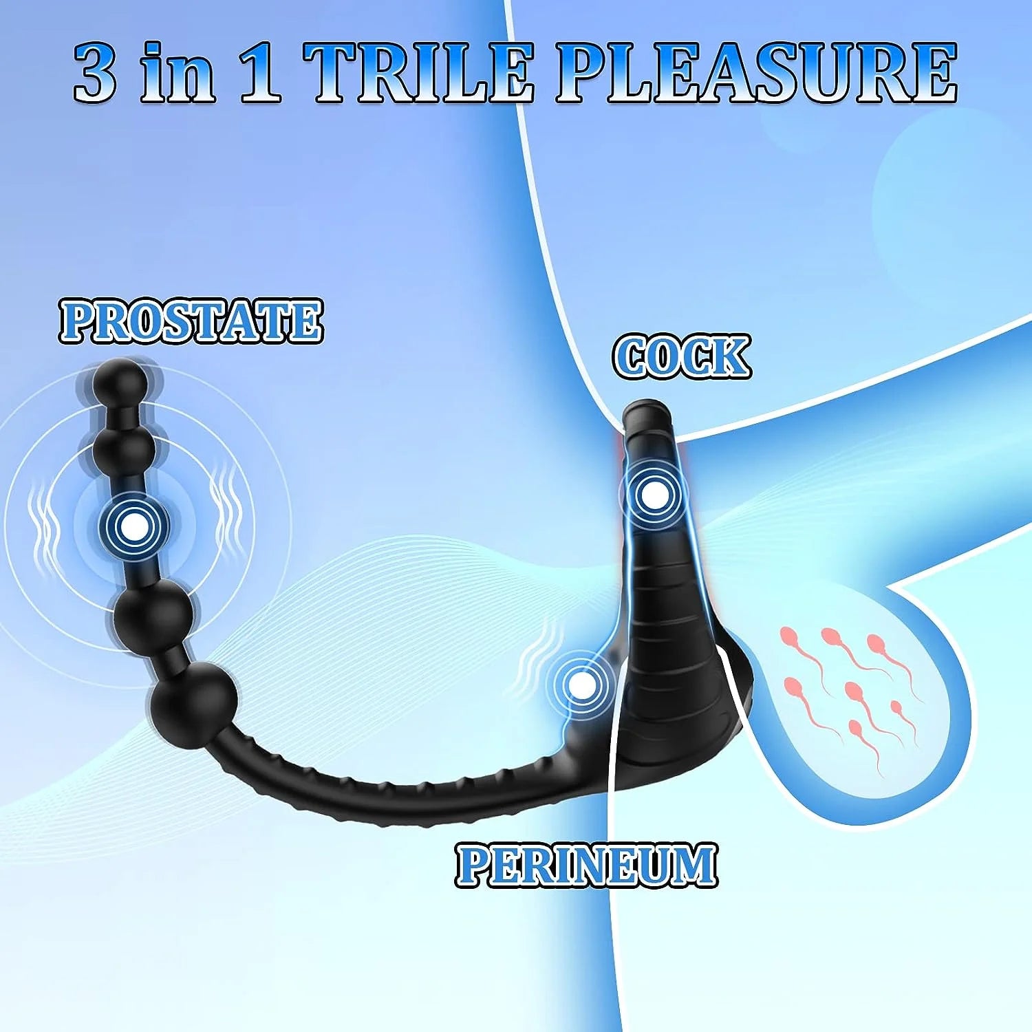3 in 1 Vibrating Cock Ring with Anal Beads Butt Plug Pumpy Joy 3 in 1 Vibrating Cock Ring with Anal Beads Butt Plug Pumpy Joy