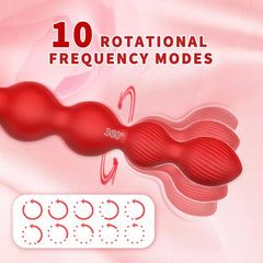 Booty shaker - 10 Vibrations and 360° Twisting Silicone Anal Beads