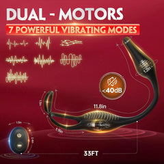 Vibrating Cock Ring Prostate Massager - 4 in 1 Couple Joy