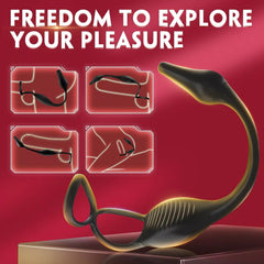 Vibrating Cock Ring Prostate Massager - 4 in 1 Couple Joy