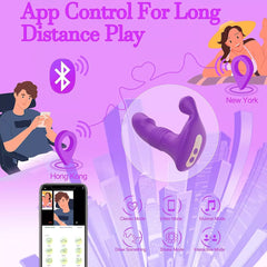 App Control Thrusting Dildo & Clitoral Stimulation