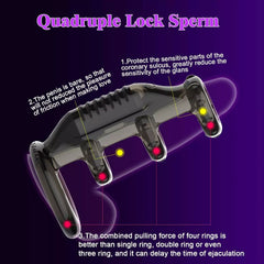 Aprobdsm 4 Ring Innovative Ultra Soft Stretchy Vibrating Penis Ring