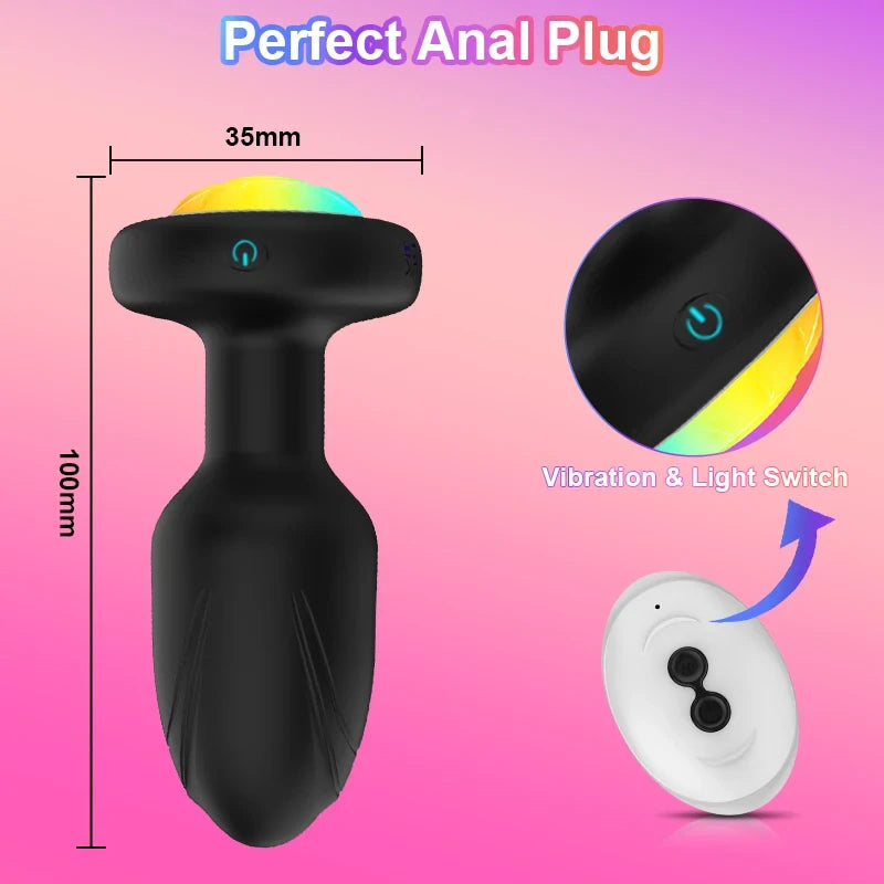 dancing queen - LED Anal plug 360 degree rotation with remote control