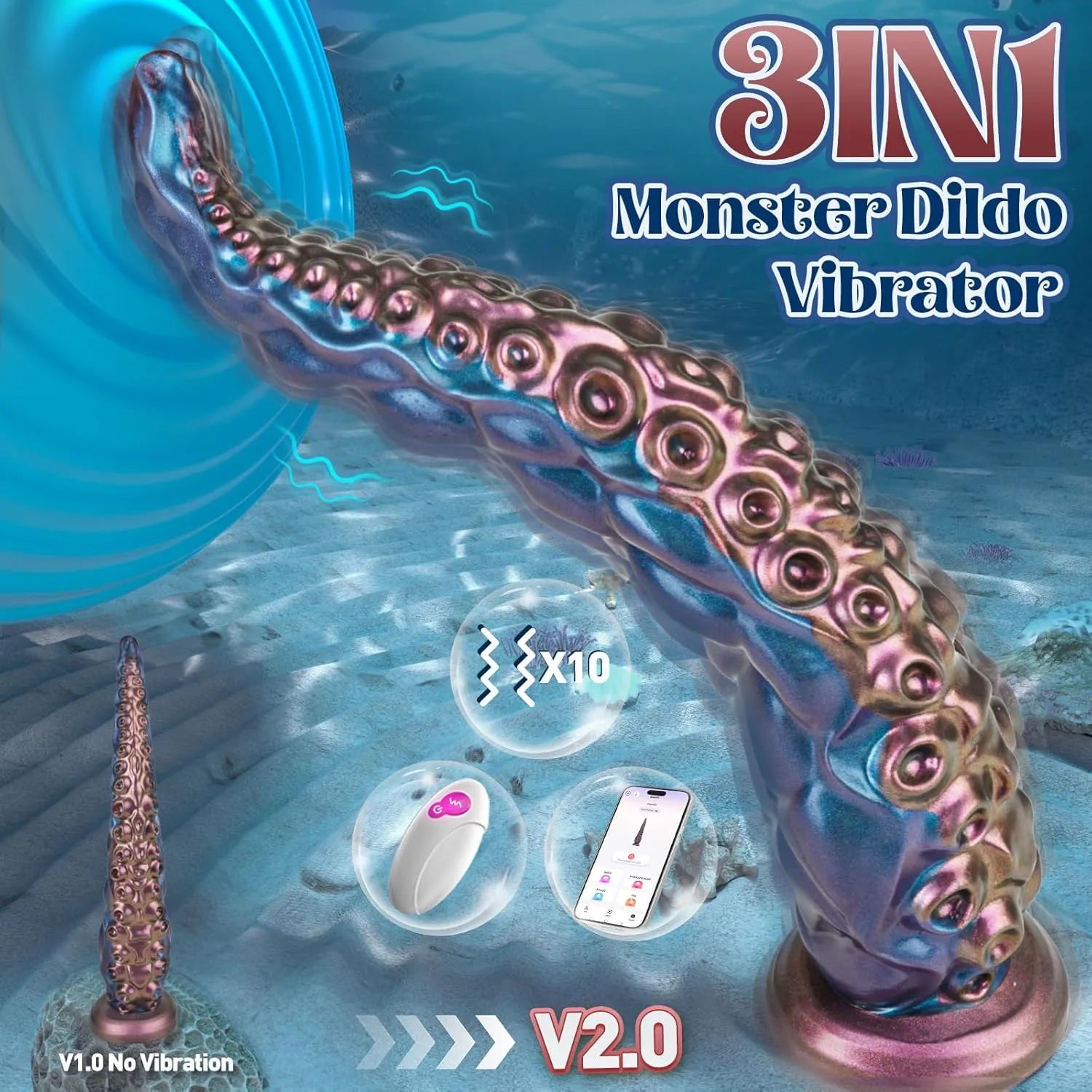 14.6'' Monster Anal Dildo Fantasy Dildos App & Remote Control