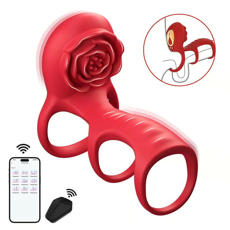 3-in-1 wearable cock ring and sleeve thicker & harder & longer app control