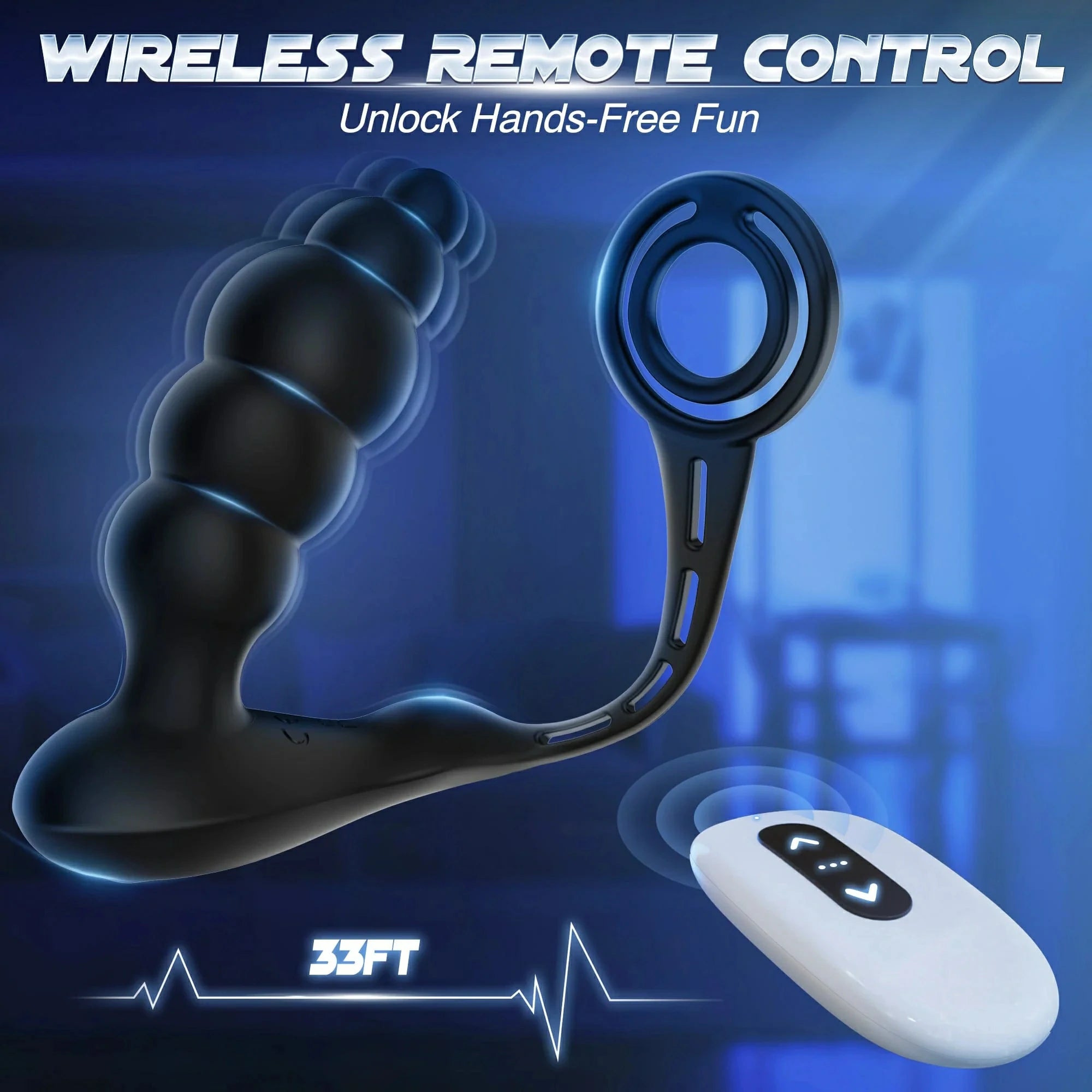 3 in 1 Anal Beads Prostate Massager Dual Cock Rings Anal Vibrator Toy Pumpy Joy 3 in 1 Anal Beads Prostate Massager Dual Cock Rings Anal Vibrator Toy Pumpy Joy