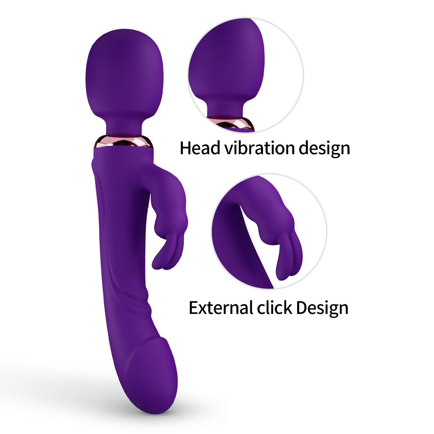 Grand pleasure Dual-Ended Rabbit Vibrator & Wand Massager