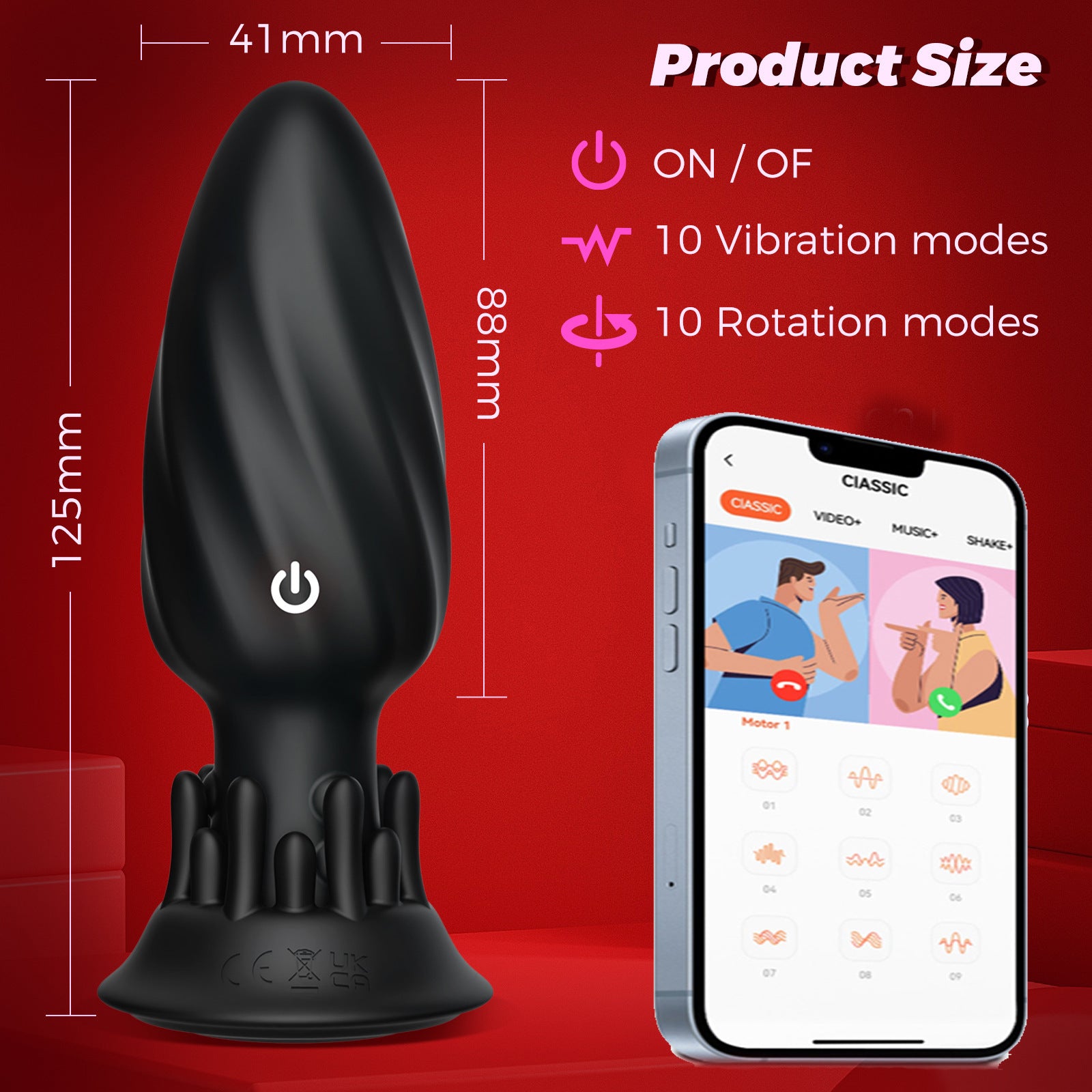 Rimming Rotating Anal Plug 9 Modes Waterproof Quiet APP Controlled Pumpy Joy Rimming Rotating Anal Plug 9 Modes Waterproof Quiet APP Controlled Pumpy Joy