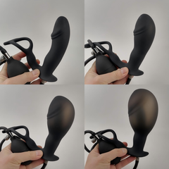 Swell vibro booty Inflatable butt plug and double cock ring