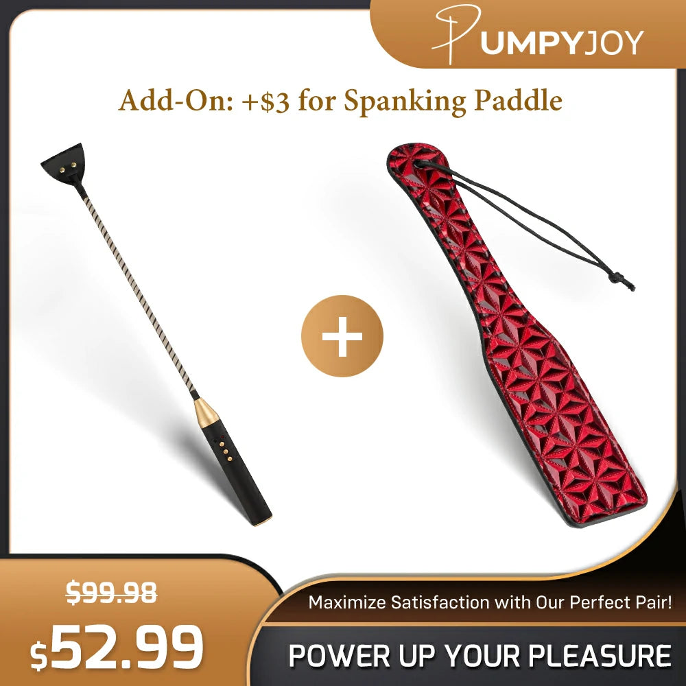 E-Stim Riding Crop/Paddle - Electrifying BDSM Toy for Dominance Play Pumpy Joy E-Stim Riding Crop/Paddle - Electrifying BDSM Toy for Dominance Play Pumpy Joy