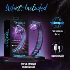 🐍 Dark Millenia Viper Dual-Ended Fantasy Vibrator With Mystical Plasma Globe
