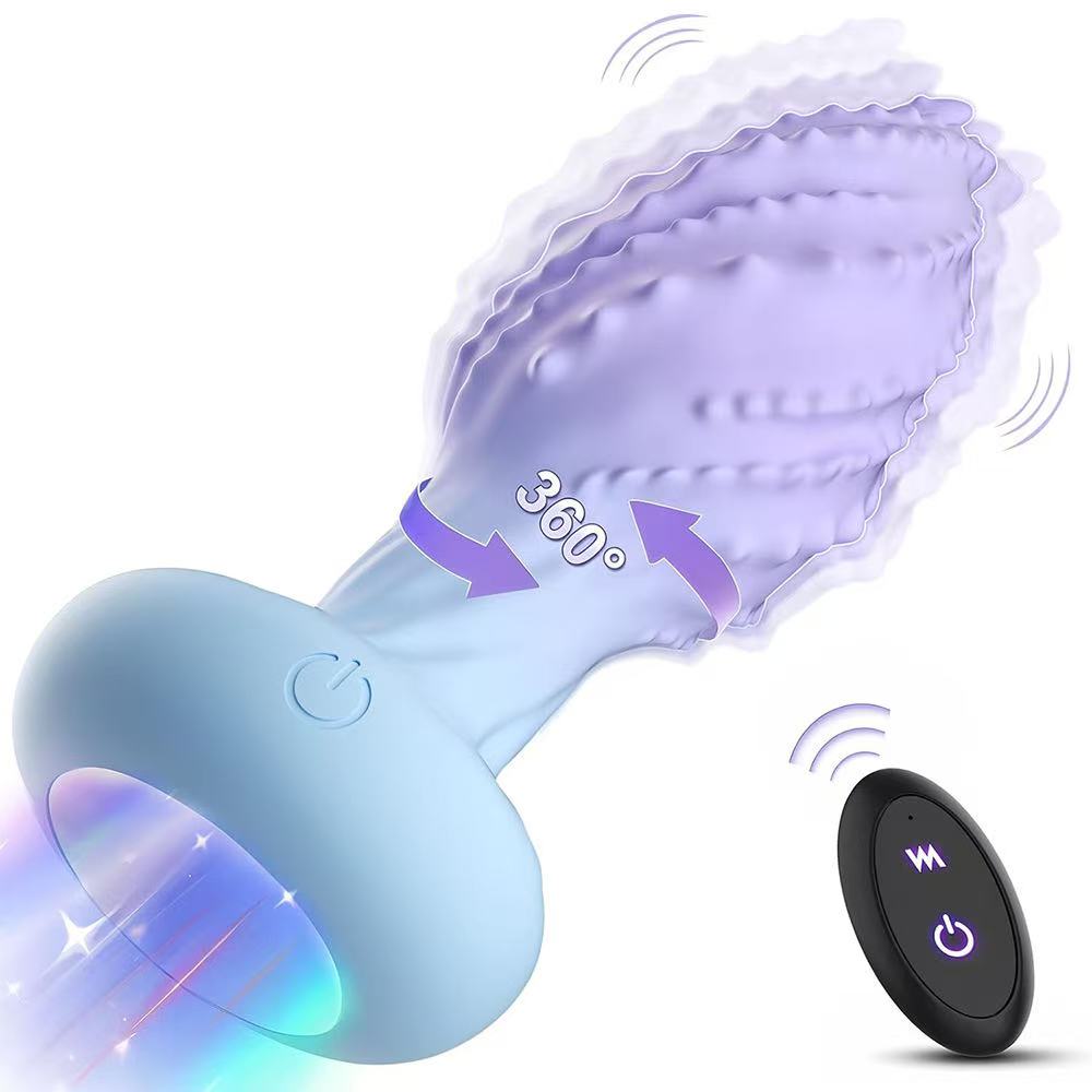 Lumina Vortex 360° Rotating Anal Vibrator – 10 Frequency Dual-Motor Stimulation with 7-Color LED Light