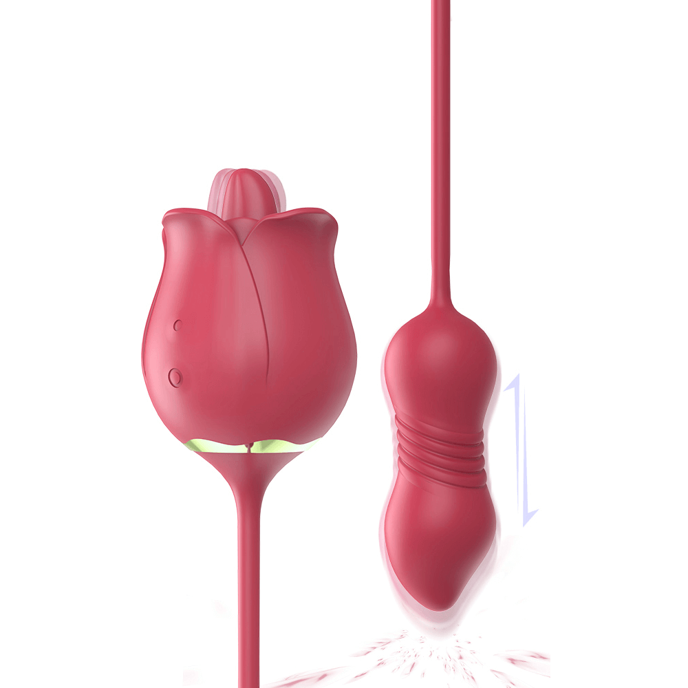Wild Rose Pro: Thrusting Rose Vibrator with Tongue-Licking & Vibrating Pumpy Joy Wild Rose Pro: Thrusting Rose Vibrator with Tongue-Licking & Vibrating Pumpy Joy