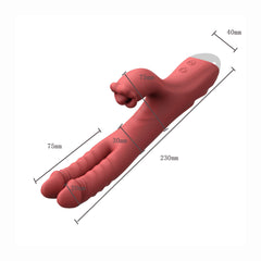 Val -  Dual Dildo Clit Lick Rabbit Toy Multiple Joy