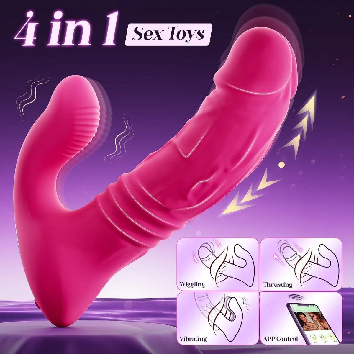 Wearable Thrusting and Vibrating App Control Vibrator