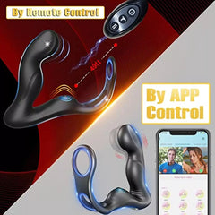 APP Control Wiggling Prostate Massager Tapping Taint Stimulator with Cock Ring