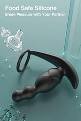 APP Control 5IN1 360° Rotating Prostate Massager with 4 Anal Plug Beads