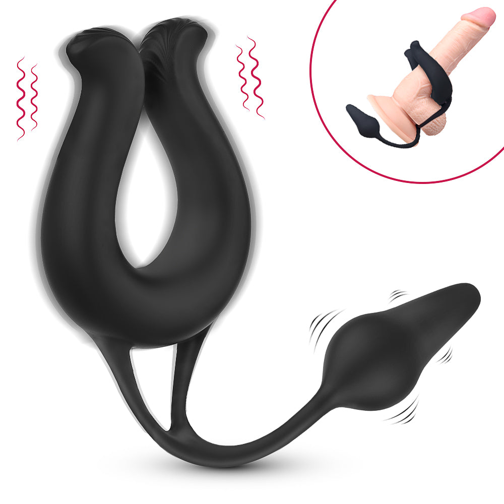 2 in 1 Vibrating Penis Ring with Anal Plug ( With/Without Remote Contr Pumpy Joy 2 in 1 Vibrating Penis Ring with Anal Plug ( With/Without Remote Contr Pumpy Joy