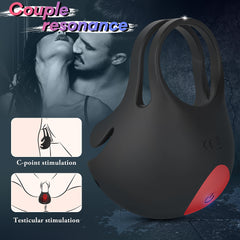 Bigger version - 9-Speed Vibrating Penis Ring with Testicles Teaser