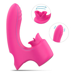 Finger Vibrator with Tongue Licker Clitoris Stimulation