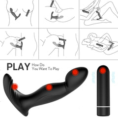Vibrating Butt Plug with 9 Vibration Mode Male Sex Toy