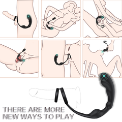 Prostate Massager With 9 Vibrations & Dual Penis Ring